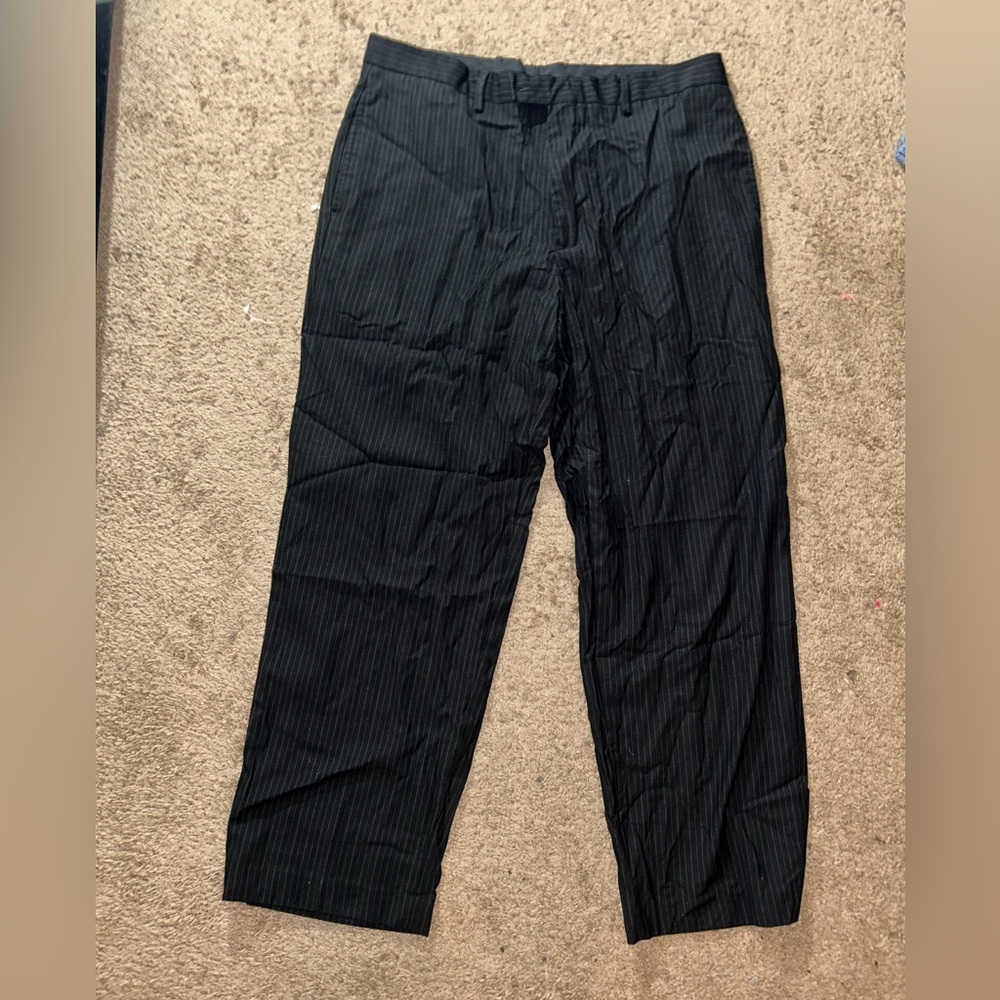 Classic Black Pinstripe Men's Dress Pants 38 X 30